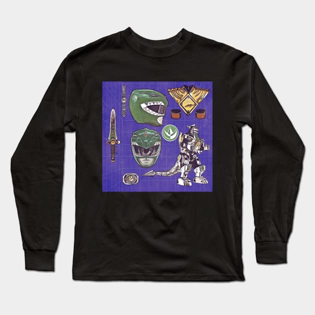 Green Power Weapons Long Sleeve T-Shirt by creativespero